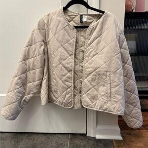 H&M Beige Quilted Cotton Jacket, NWOT